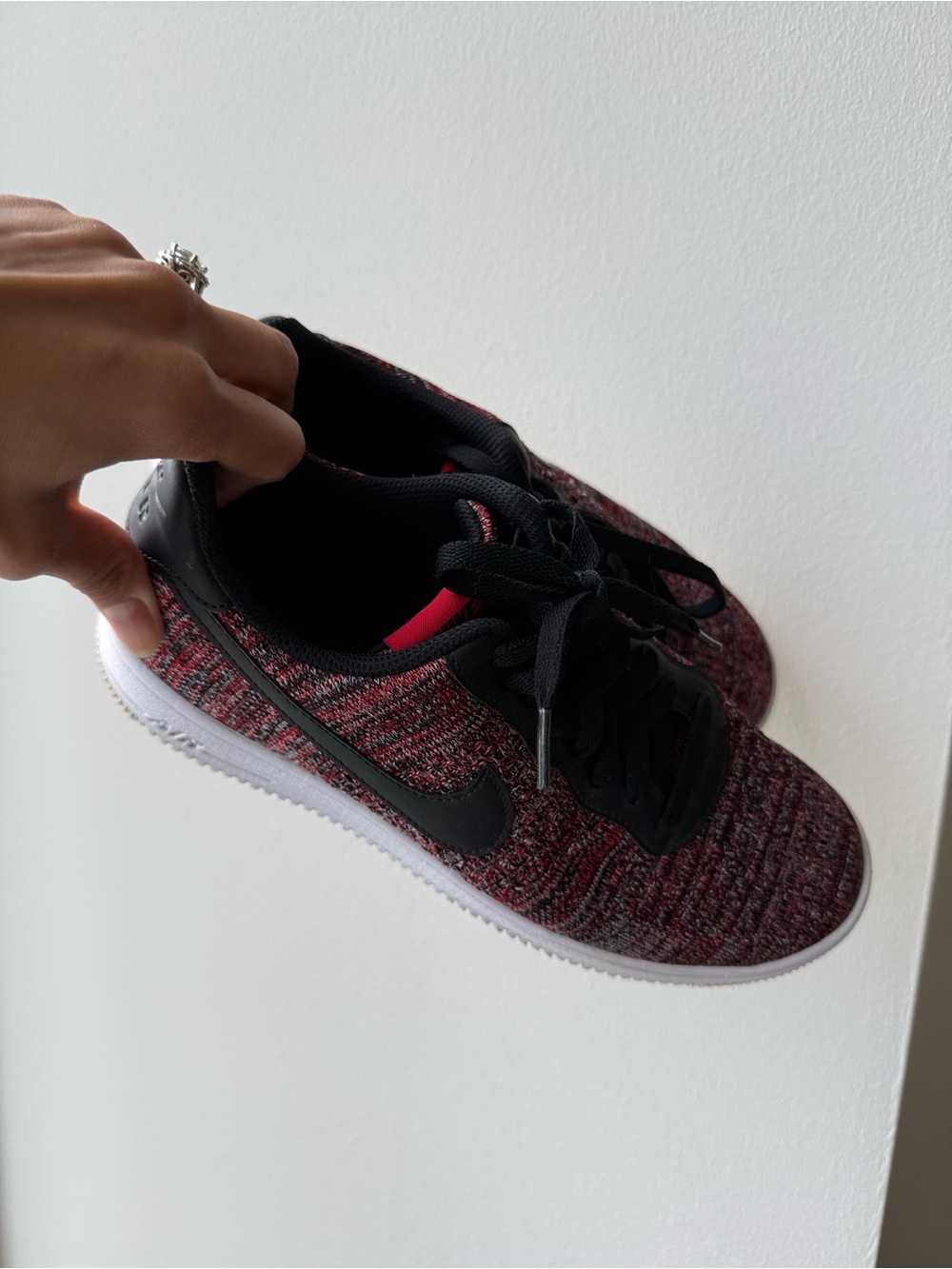 Nike Flyknit Low Top Sneaker - Black & Red Knit - Picture 2 of 2